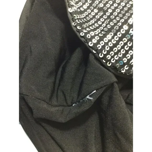 LULU'S SZ L Exquisite Glow Black and Silver Sequin Tie-Back Top Bouse NEW B86 - Picture 8 of 8